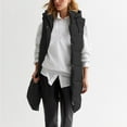thumbnail image 1 of IMENGL Long puffer vest oversized quilted vest, Black L, Size M-2XL, 1 of 6
