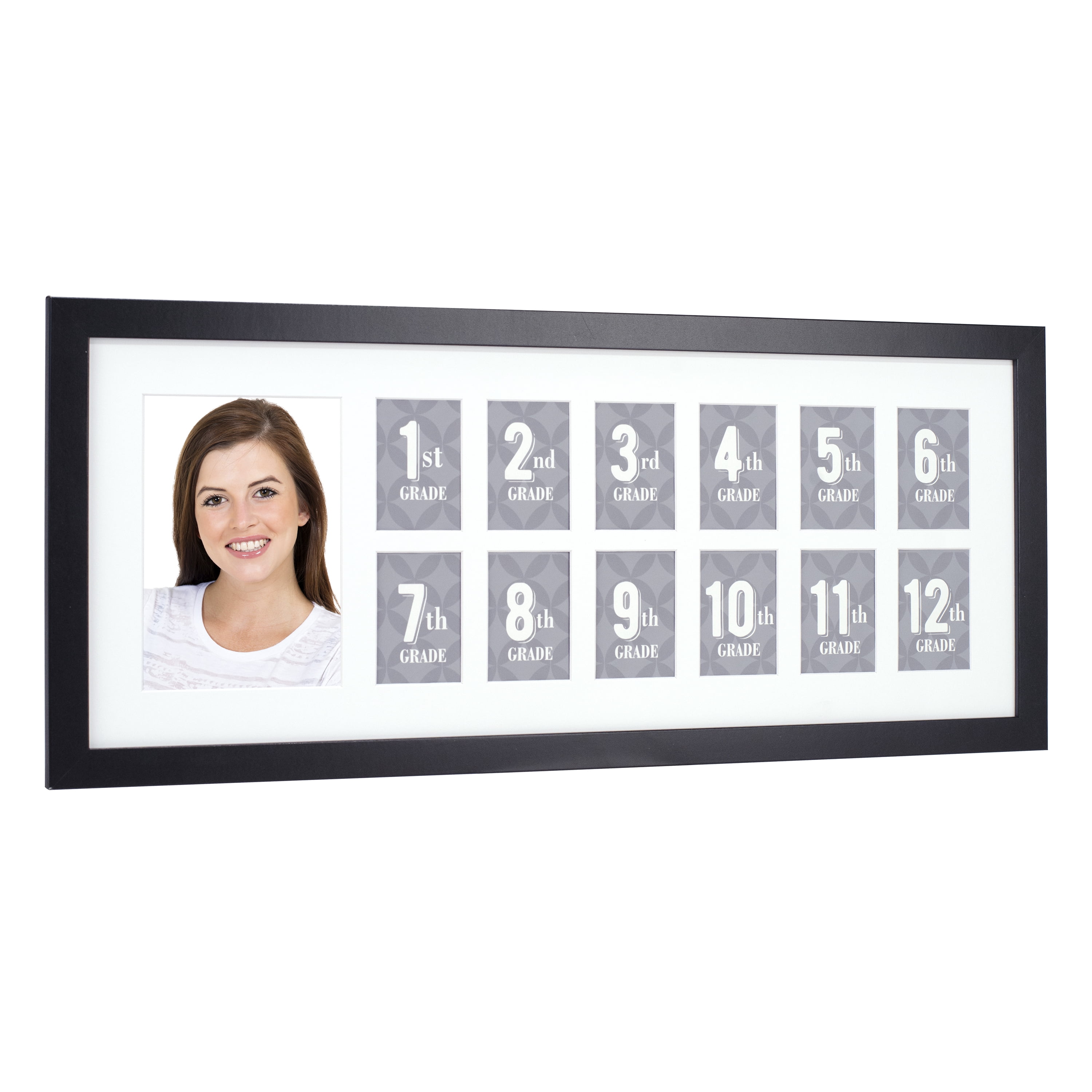 Malden 13 Opening  2" x 3"  and One 5x7 School Year Photo Picture Collage Frame