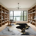 thumbnail image 2 of ODIKA 9'x12' Washable Area Rug Low Pile, Flatwoven, Abstract Splash Tan Contemporary Bold Motifs Cream Grey Yellow for Great Room, Indoor Concept, Large Living, 2 of 7