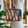 thumbnail image 4 of FKELYI Faux Leather Bible Cover with Zipper Pocket American Flag Cross Print Book Carrier Bible Bags with Top Handle Dust-Proof Scripture Protector for Prayer Outdoor Study, 4 of 6