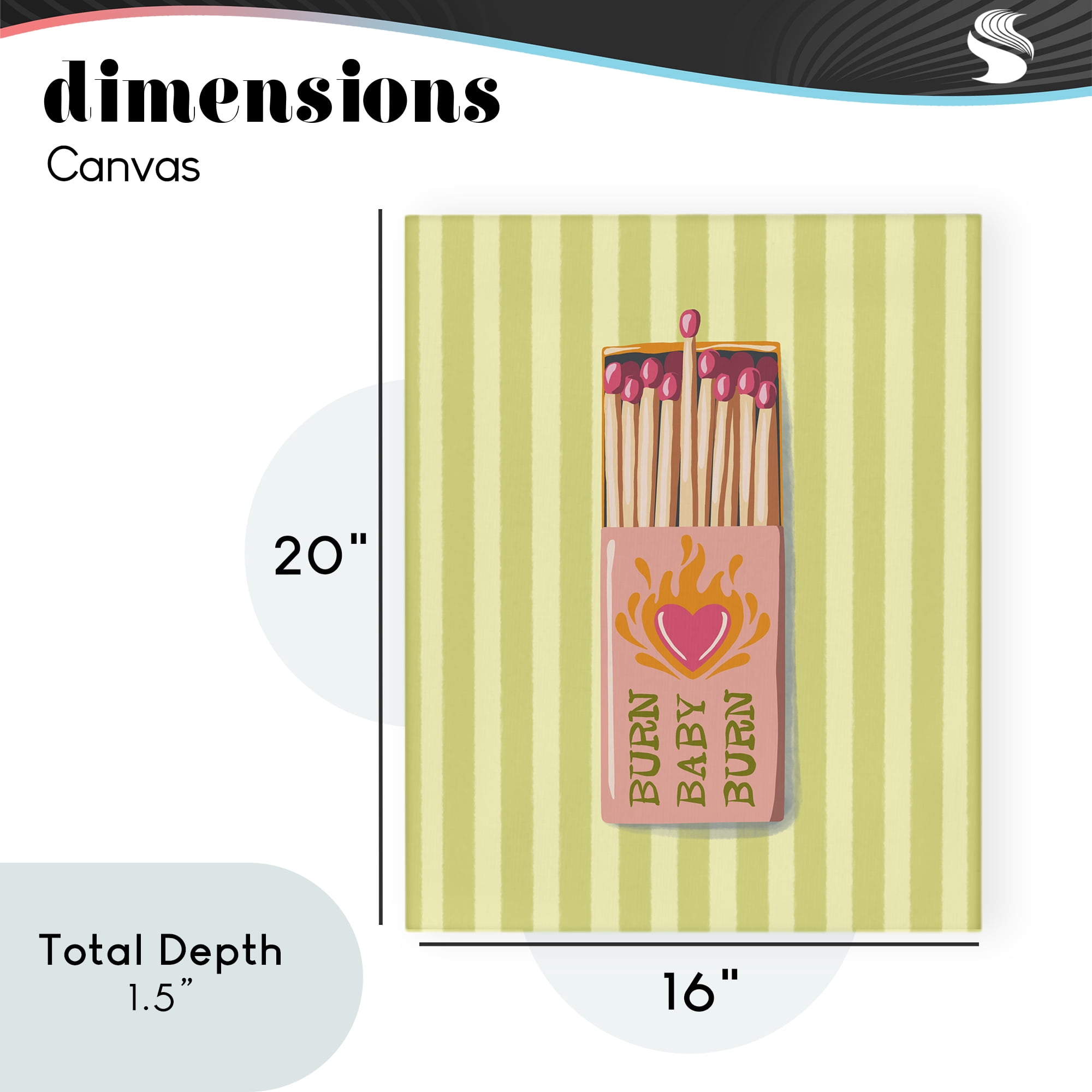 Burn Baby Matches Canvas Wall Art, design by Elyse Anastacia