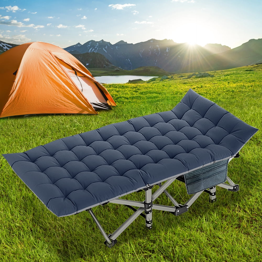 Folding Bed Outdoor Camping Rollaway Cot w/ Storage Bag &Mattress Strong Stable 