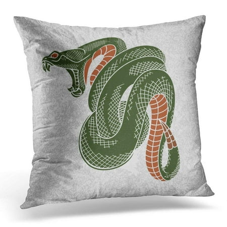 Tattoo Ink Case ARHOME Rock Tattoo Viper Snake Ink Technique Sticker Tee Design Cobra Vintage Pillow Case Cushion Cover 16x16 Inches ()