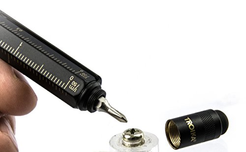 matt stylus black G2 large refill aluminium//brass yellow centimeter//inch ruler 1:20//1:50 scale Troika multitasking ballpoint pen slim