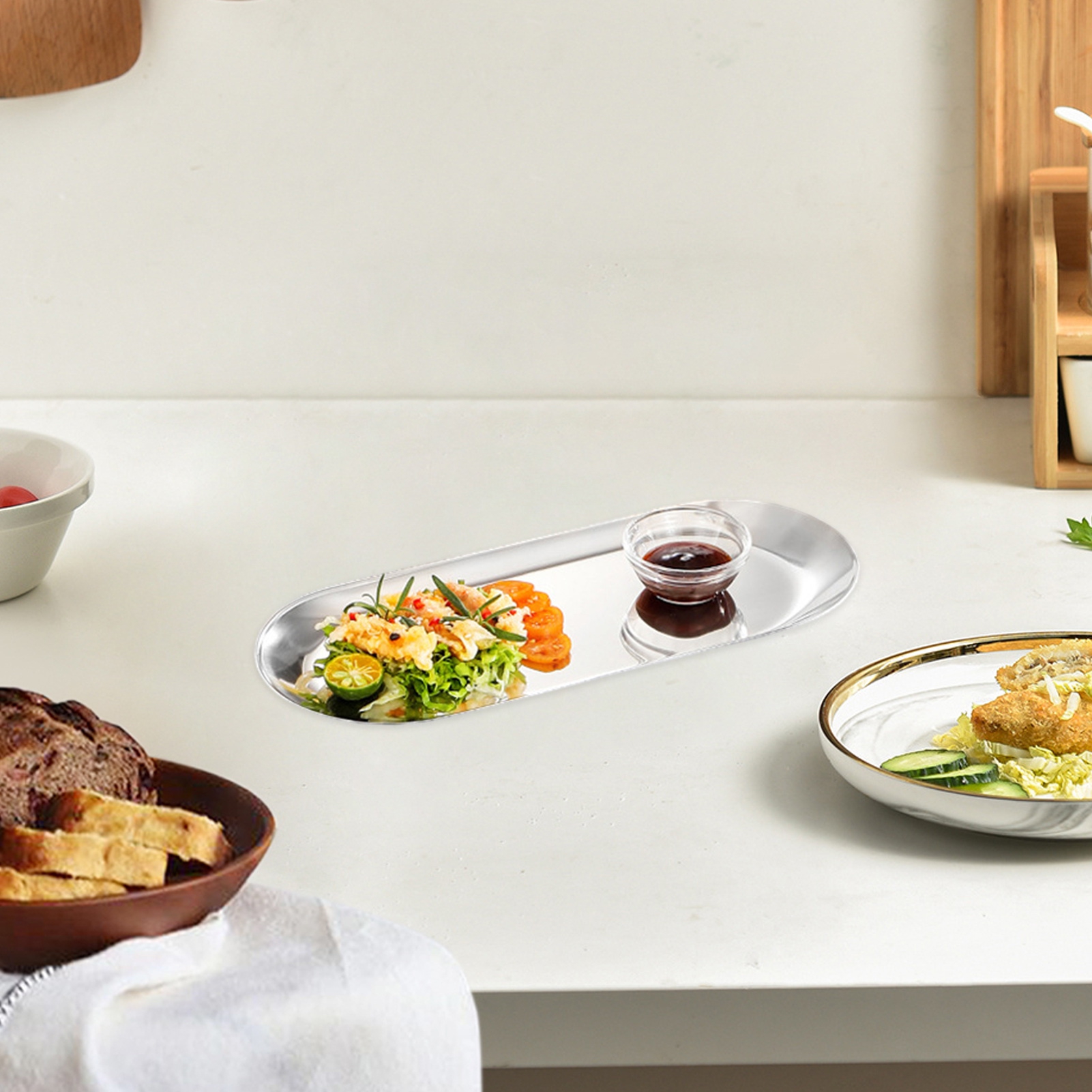 wirlsweal Stainless Steel Barbecue Plate Easy to Stainless Steel Plate