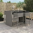 thumbnail image 1 of vidaXL 5 Piece Garden Bar Set with Cushions Grey Poly Rattan, 1 of 4