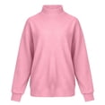thumbnail image 4 of Nfurl Womens Mock Neck Sweatshirt Oversized Long Sleeve Pullover Tops Loose Fit Casual Trendy Going Out Ladies Sweatshirts Pink,L, 4 of 8