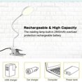 thumbnail image 3 of Lámpara de lectura LED Vevor Con clip Cuello de cisne flexible 20 LED 3 colores 3 atenuaciones 2500 mAh, 3 of 5