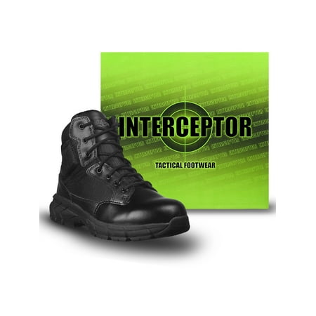 Interceptor Men's Guard Zippered Ankle High Work Boots, Slip Resistant, (Best Steel Toe Tactical Boots)