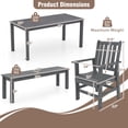 thumbnail image 3 of Gymax 6PCS Patio Dining Bench Set Outdoor HDPE Weather Resistant Table & Chairs Set Gray, 3 of 8