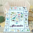 thumbnail image 3 of Dinosaur Custom Name Blanket Customized Text Gifts Plush Soft Fuzzy Lightweight Personalized Flannel Throw Blankets 30"x40" for Baby/Pets Birthday Home Couch Sofa Bedroom, 3 of 6