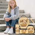 thumbnail image 2 of Jeiento Kids Backpack and Lunch Box Set Capybara Ice Cream Cone 5 Piece School Supplies for Elementary 16 Inch Backpack with Lunch Bag, Pencil Case, Water Bottle Bag, Keychain, 2 of 6