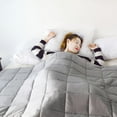 thumbnail image 4 of KASENTEX All Season Weighted Blanket 100% Premium Breathable Cotton with Advanced Glass Beads, Corner Loops. Hypoallergenic, Mid-Weight 15 lb, LIGHT GREY 60x80", 4 of 7