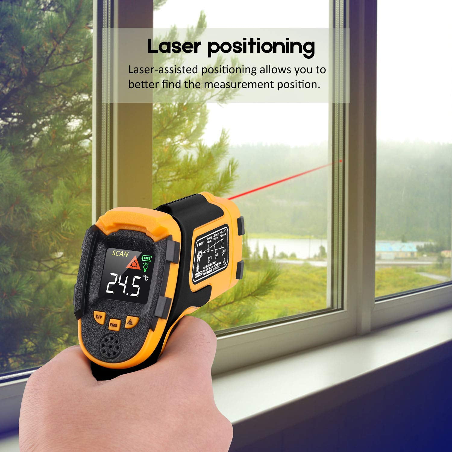 Visland Infrared Thermometer Non-Contact Digital Temperature Gun with LCD  Screen for Cooking, Reptiles, Pizza Oven , 58℉ to 1022℉ (-50℃ to 550℃)