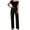 Black, variant on ABATAB Work Pants for Women Business Casual High Waisted Dress Pants Button Straight Leg Elegant Office Trousers with Pockets