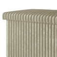 thumbnail image 6 of Home Design Florence Upholstered Folding Storage Bench with Foam Filled Seat, Multi-Purpose Rectangular Design for Seating, Footrest, or Hidden Storage in Living Room or Office, Light Beige, 6 of 8