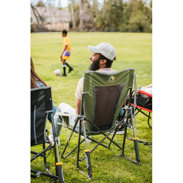 GCI Outdoor Comfort Pro Rocker Foldable Rocking Camp Chair, Loden