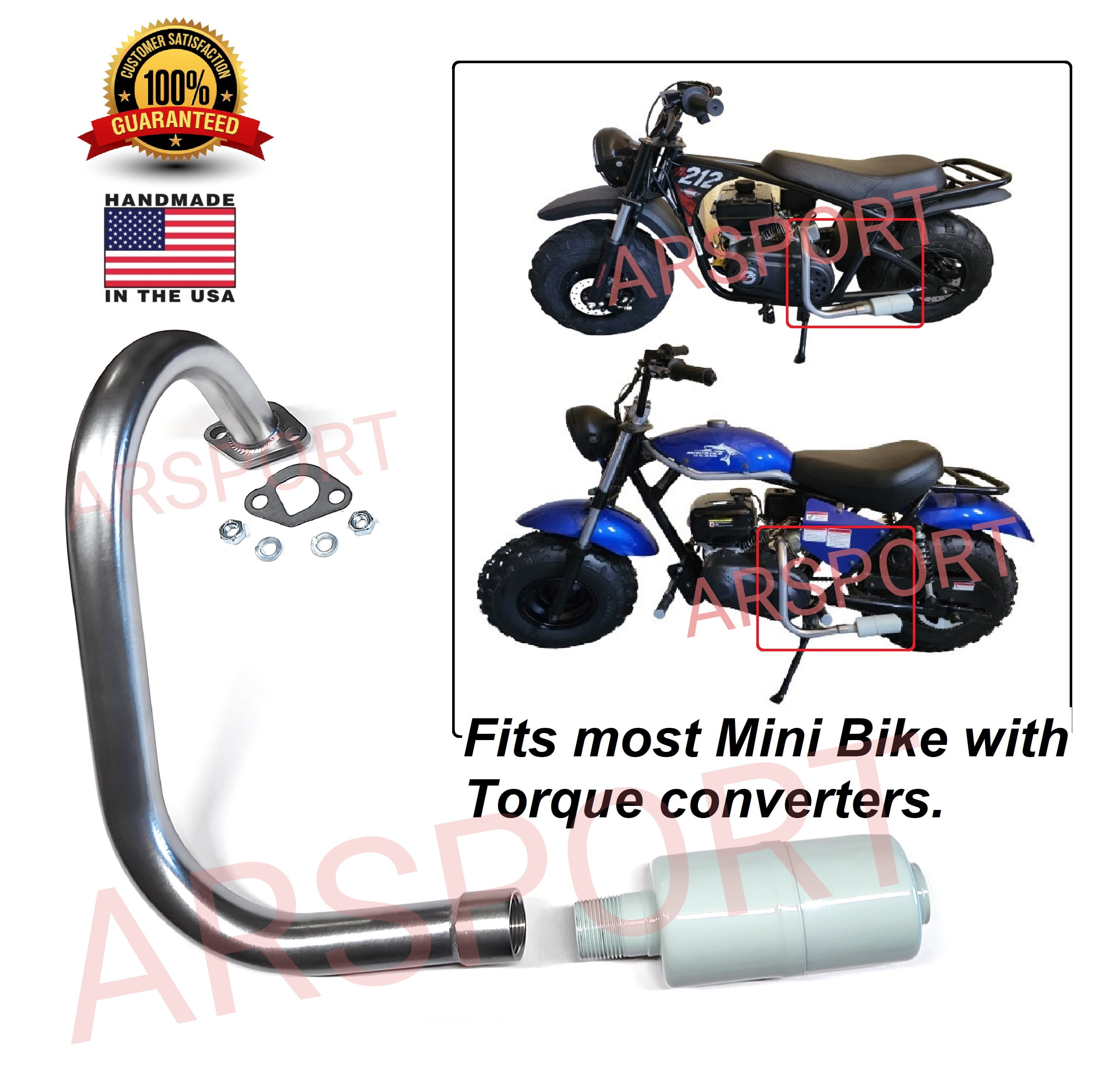 Exhaust Pipe Muffler Compatible For Most Torque Converter for minibikes
