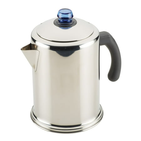 Farberware Classic Stainless Steel Coffee Percolator, 12-Cup, Stainless Steel with Blue (The Best Coffee Percolator)