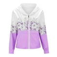 thumbnail image 4 of Womens Hoodies For Women Fall Fashion Long Sleeve Floral Print Sweatshirt With Pocket Full Zip Up Hoodie Coat Comfy Cotton Polyester Spandex Material L Sweatshirt For Women, 4 of 5