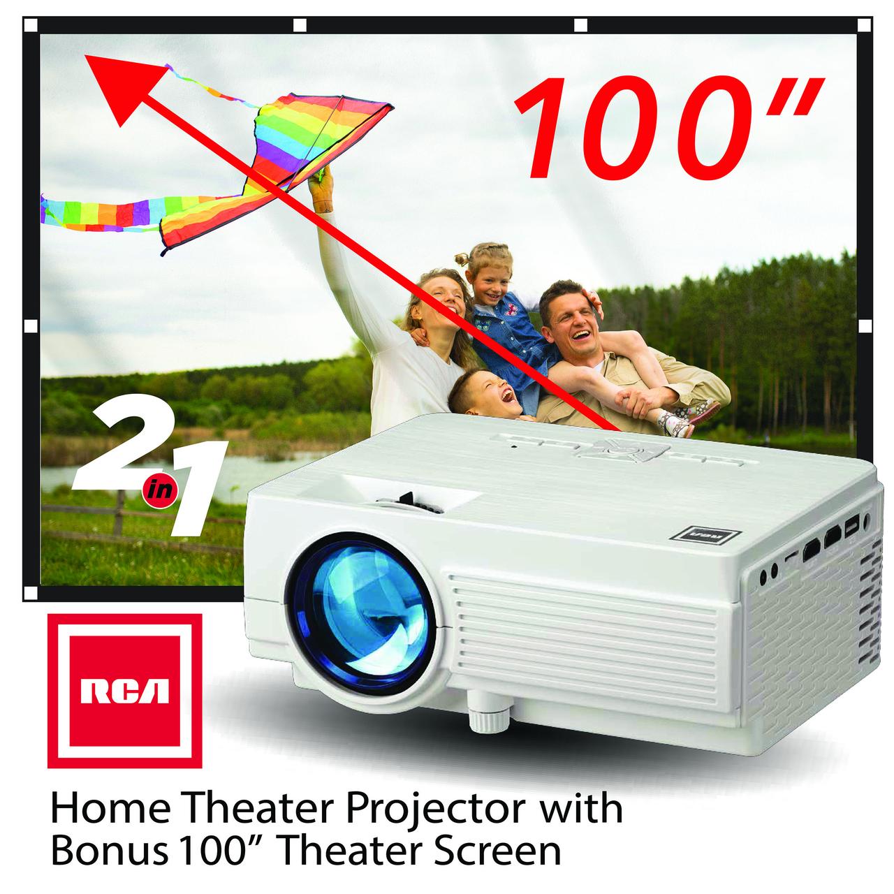 RCA, 480P LCD HD Home Theater Projector with Bonus 100" Fold up Projector Screen, RPJ166-Combo - image 16 of 16