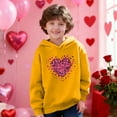 thumbnail image 2 of Valentine Hooded Sweatshirts For Kids Long Sleeve Print Pullover Tops Holiday Casual Loose Stylish Hoodies (13 Years, Yellow-K), 2 of 8