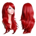 thumbnail image 4 of Perruque Rouge Bouclée, Cheveux Synthétiques Haute Température Longue Ondulée Rouge Perruques Douce Respirante pour Noël, 4 of 8