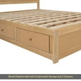 thumbnail image 6 of Queen Size Wood Platform Bed with Underneath Storage and 2 Drawers, Wood Color, 6 of 16