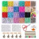 thumbnail image 1 of 4000 cuentas de arcilla polimérica de 18 colores, cuentas planas de 6 mm con cuentas de arcilla, cuentas de alfabeto, anillos de salto, colgantes, cuerda de cristal para joyería de, 1 of 3