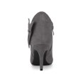 thumbnail image 4 of BLISSFUL STEP Women's Zip Pointed Toe Stiletto Bow Heels Ankle Boots Grey 9, 4 of 8