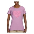 thumbnail image 2 of Wild Bobby, Pink Ribbon Heart, Breast Cancer Awareness, Women Graphic Tee, Light Pink, 3X-Large, 2 of 5