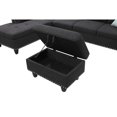 thumbnail image 4 of Leumius 98" L Shaped Sectional Couch,Modern Oversized Modular Sofa Couch with Storage Ottoman & Deep Seat,Sectional Couches for Living Room,Office,Gray, 4 of 8