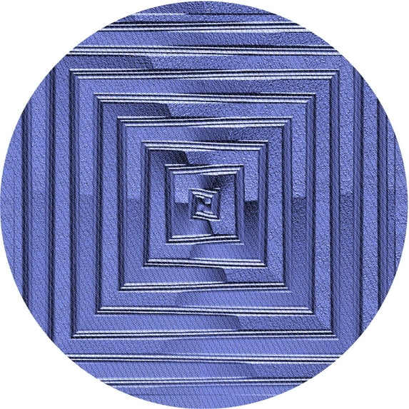 Ahgly Company Indoor Round Patterned Sky Blue Dress Blue Area Rugs, 3' Round