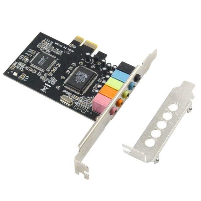 GODSHARK Tarjeta de sonido PCIe 5.1 Tarjeta de sonido interna para PC Windows 8 7 con soporte de perfil bajo Tarjeta de audio PCI-e estéreo 3D Chip CMI8738 Tarjeta de sonido de 32/64 bits Adaptador PC