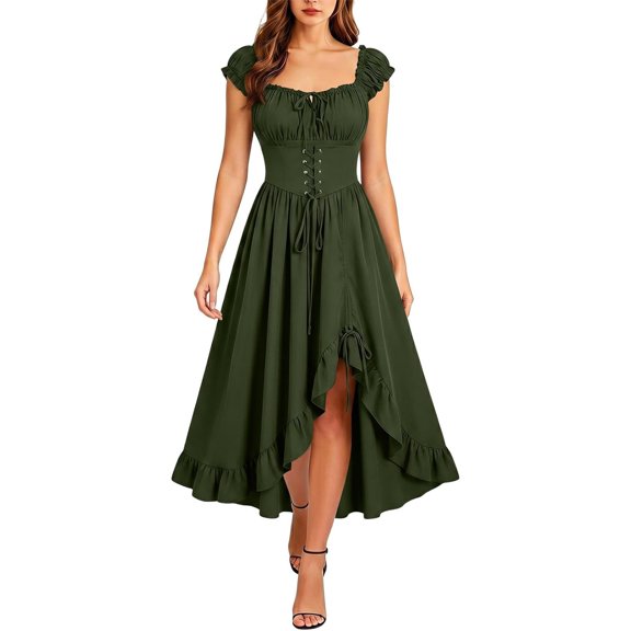 Likimi Hallowmas Dress For Women Stage Show Solid Color Dress Up Halloween Costumes For Performance Fashionable Cosplay Dresses Size L
