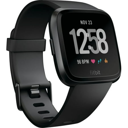 Refurbished Fitbit FB504GMBK Versa Smartwatch with Heart Rate Monitor - (Best Heart Rate Monitor For Cross Training)