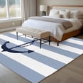 thumbnail image 5 of 5x7 Washable Area Rug, Nautical Anchor Non-Slip Large Rectangle Rug for Living Room Bedroom, Sky Blue and White Striped Indoor Floor Mat for Home Decor, 5 of 9