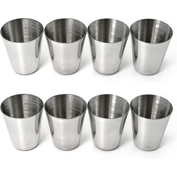 8pcs Shot Glasses With Cup Holder, Stainless Steel Schnapps Cups, 30ml