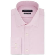 Tommy Hilfiger Men's Athletic Fit Performance Stretch Th Flex Collar Solid Dress Shirt Pink Size 17X36-37