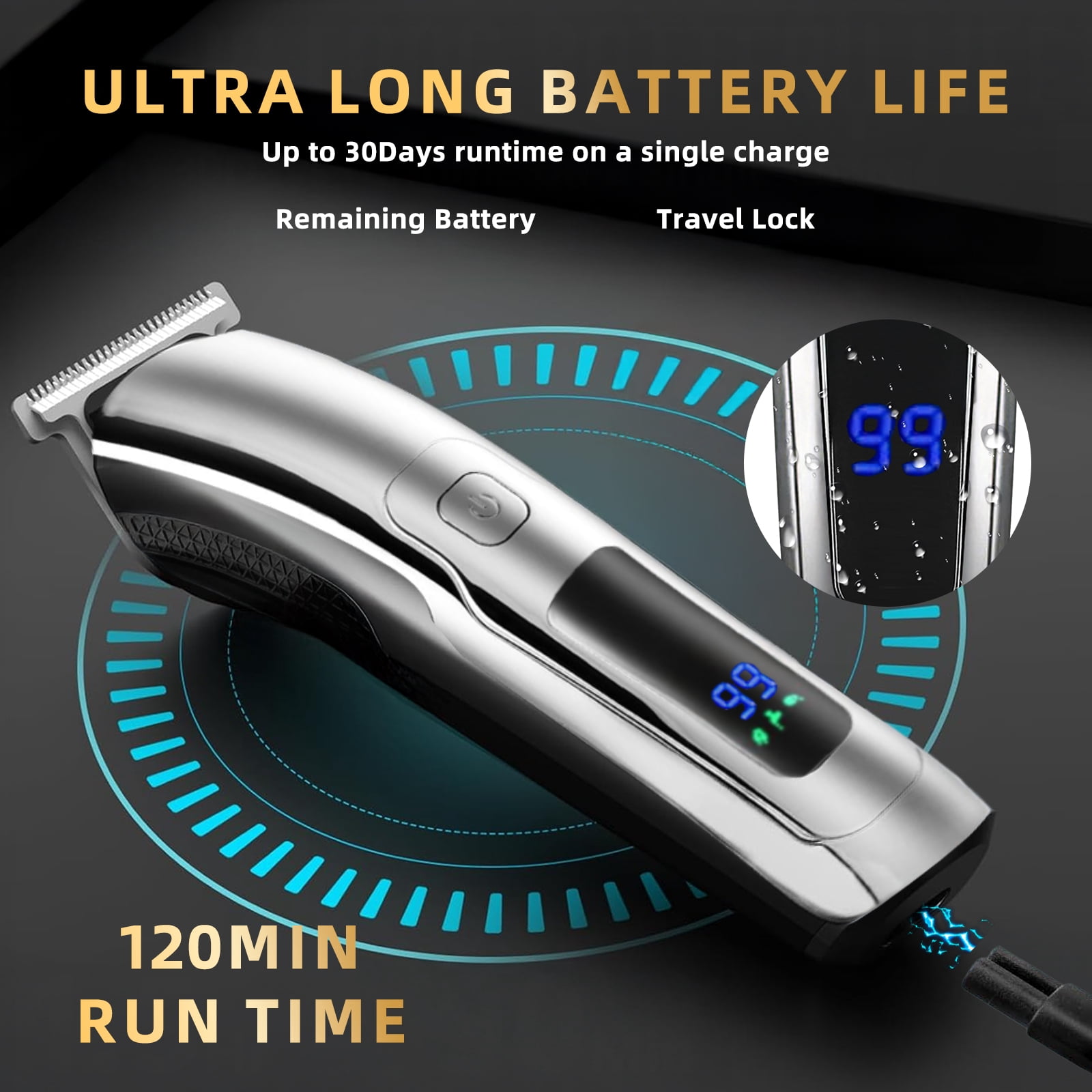 Muzpu, Beard Trimmer for Men, 6-in-1 All-in-One Kit, Silver