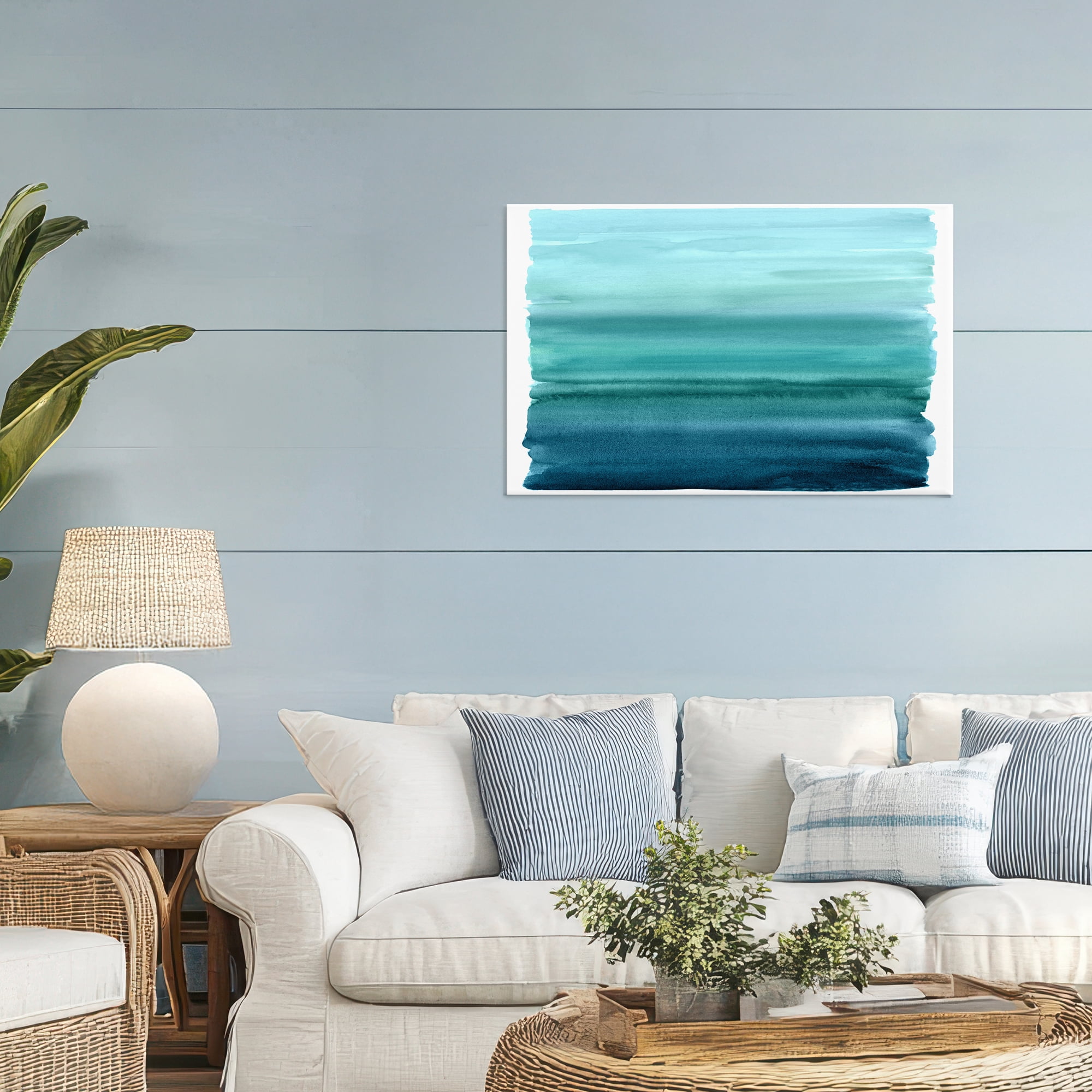 Stupell Industries Ombre Teal Gradient Canvas Wall Art, design by Allie Corbin
