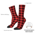 thumbnail image 6 of Honeii Buffalo Plaid Red Black Print Adult Socks,Crew Socks,Casual Calf Socks,Daily Wear Socks for Men & Women, Perfect for Sports, Casual and Everyday Use, 6 of 6
