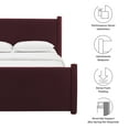 thumbnail image 3 of Platform Bed Frame, Full, Purple, Velvet, Hotel Bedroom, Modern Contemporary, HB38143, 3 of 9