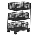 thumbnail image 3 of Organizador de almacenamiento rodante, estante móvil, carpeta de archivos, carrito debajo del escritorio con ruedas para sala de estar, baño, hogar, L, 3 of 8