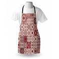 thumbnail image 4 of Traditional Apron, Pattern of Moroccan Inspired Tile Like Squares Ornamental Eastern Details, Unisex Kitchen Bib with Adjustable Neck for Cooking Gardening, Adult Size, Maroon Pale Ruby, by Ambesonne, 4 of 4
