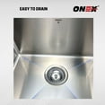 thumbnail image 3 of ONEX® Drop-In Single Bowl 31"X20" -10"d Stainless Steel Square Sink ODS3120-SQR, 3 of 7