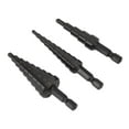 thumbnail image 1 of Step Drill Bit Set, Hex Handle Step Drill Bit Cut Quickly High Polishing Non Slip  For Metal, 1 of 8