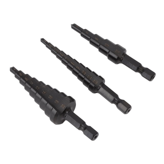 Step Drill Bit Set, Hex Handle Step Drill Bit Cut Quickly High Polishing Non Slip For Metal