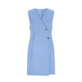 thumbnail image 5 of QUNYINEY Midi Cocktail Dresses for Women Wedding Guest Blue Party Sleeveless Bodycon Dresses Prom Elegant V Neck Formal Slim Fit Dresses, 5 of 9