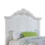 Acme Furniture Estrella Full Bed Collection Kids Princess Bedroom with Crown Carved Headboard, White